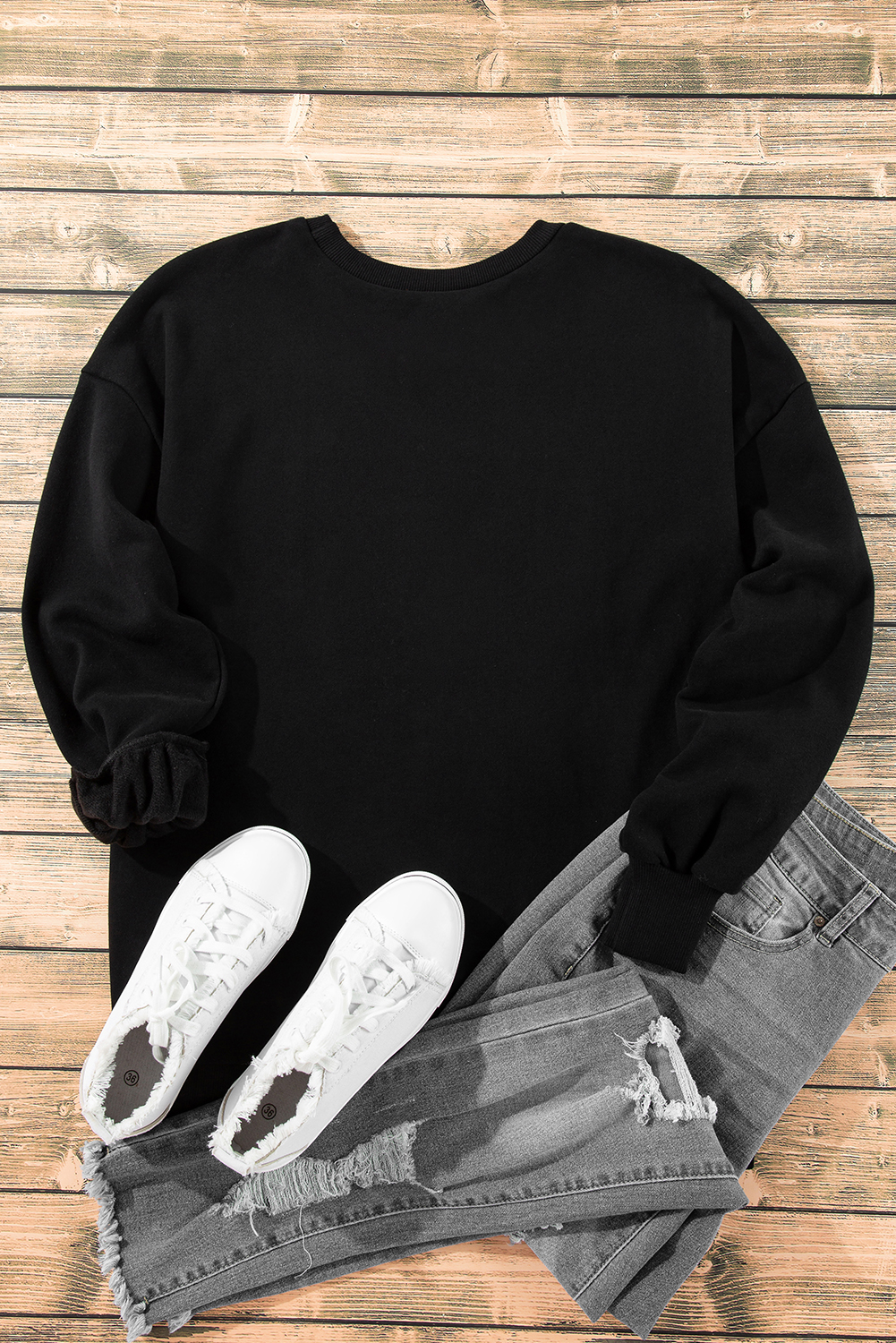 Grass Green Solid Fleece Lined Drop Shoulder High Low Sweatshirt - loveforevers