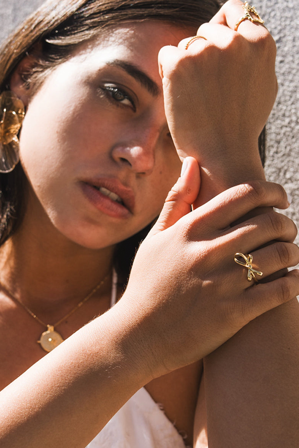 Gold Plated Alloy Half Open Bow Ring - loveforevers
