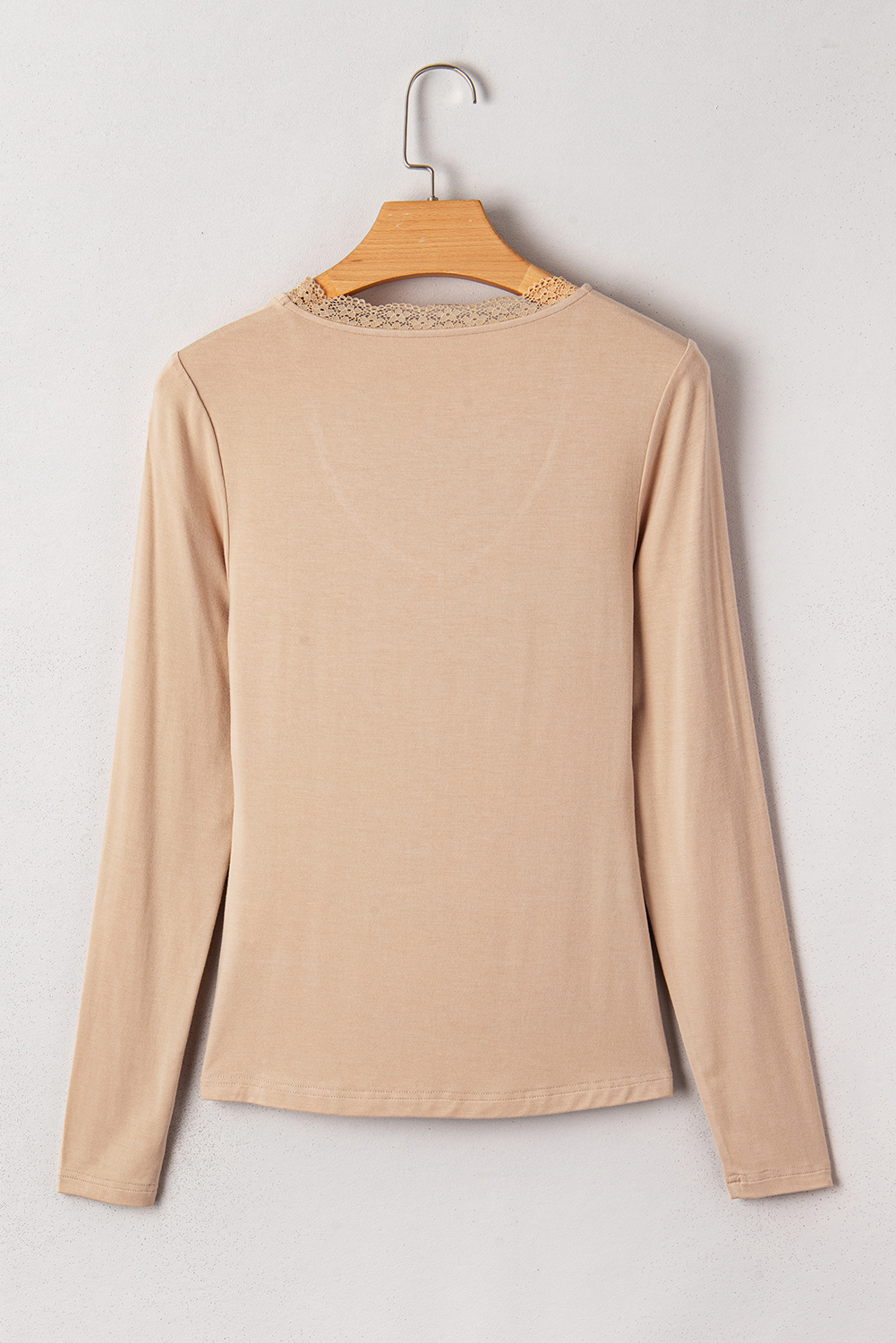 Red Dahlia Lace-trimmed Sweetheart Neckline Ruched Detail Long Sleeve T-shirt - loveforevers