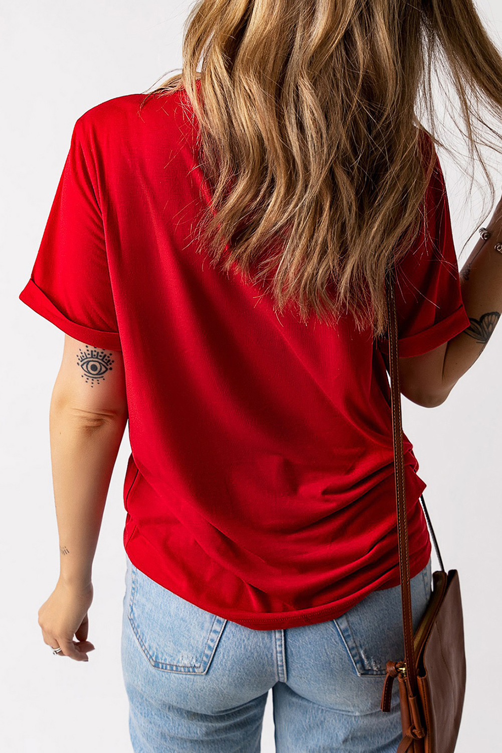 Red Rugby Bowknot Graphic Crew Neck Tee - loveforevers