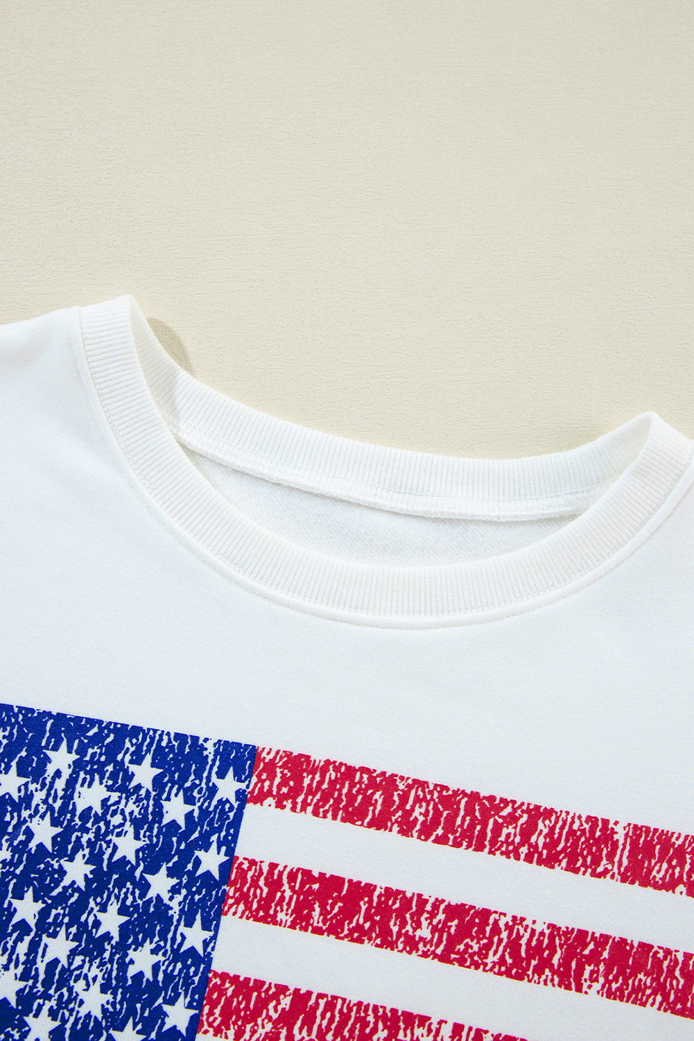 White American Flag Graphic Drop Shoulder Loose Sweatshirt - loveforevers