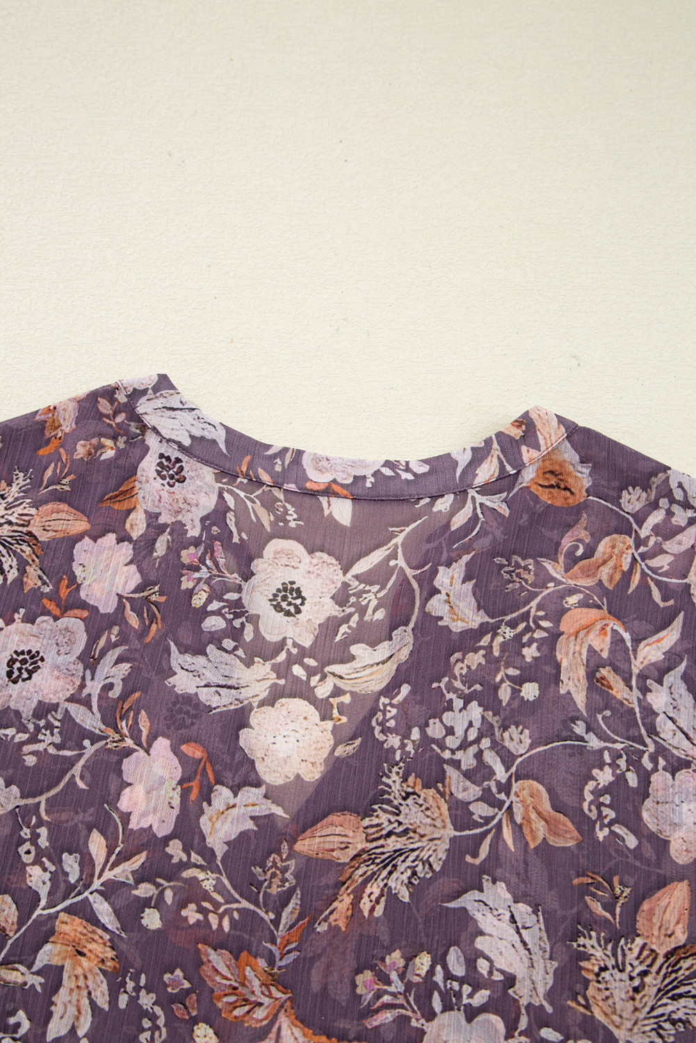 Blue Boho Flower Print 3/4 Sleeve Babydoll Blouse - loveforevers
