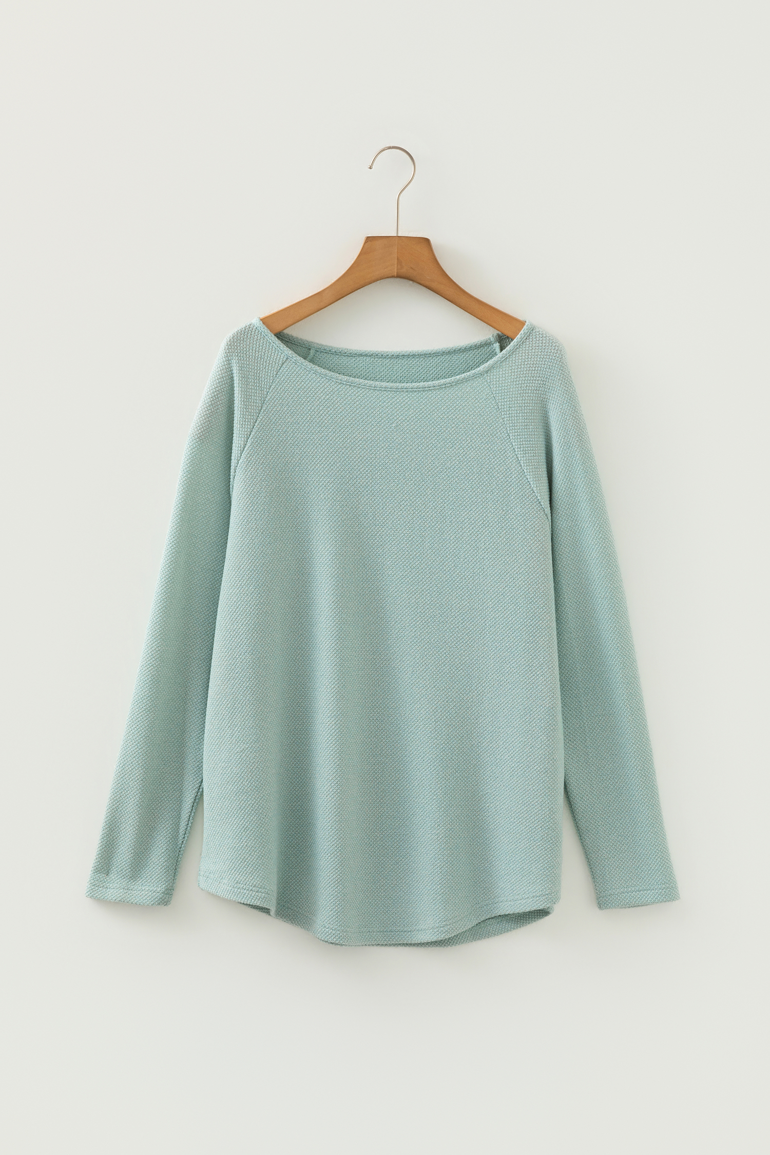 Moonlight Jade Textured Raglan Sleeve Knit Loose Top - loveforevers