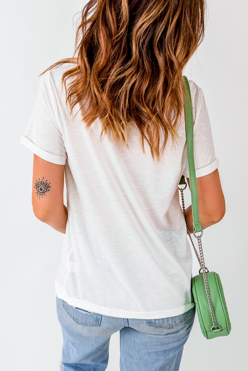 White Flag Graphic Crew Neck Tee - loveforevers