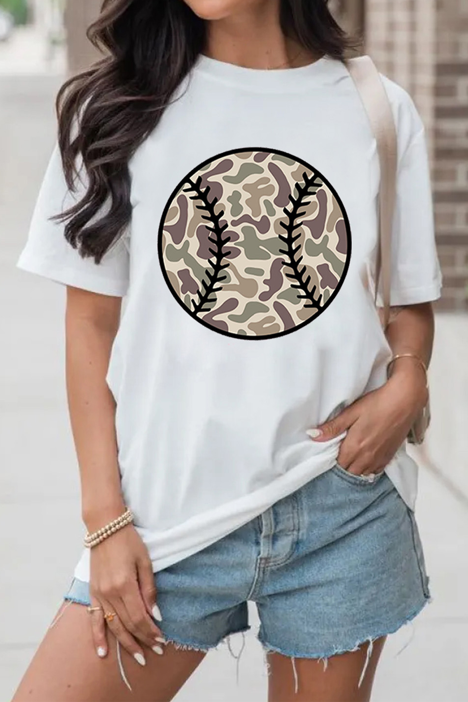 Pink Camouflage Baseball Dropped Shoulder Sweatshirt - loveforevers