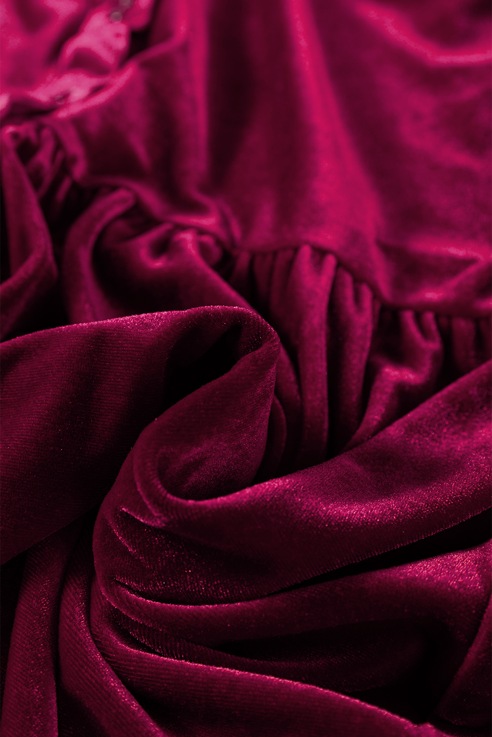 Burgundy 3/4 Sleeve Tunic Babydoll Velvet Shirt - loveforevers