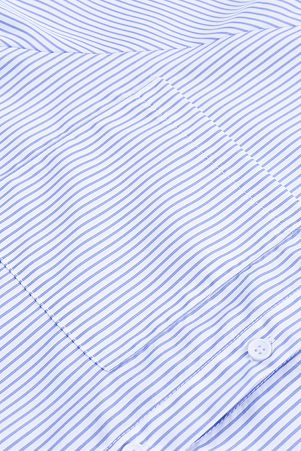 Red Stripe Smocked Cuffed Striped Boyfriend Shirt with Pocket - loveforevers