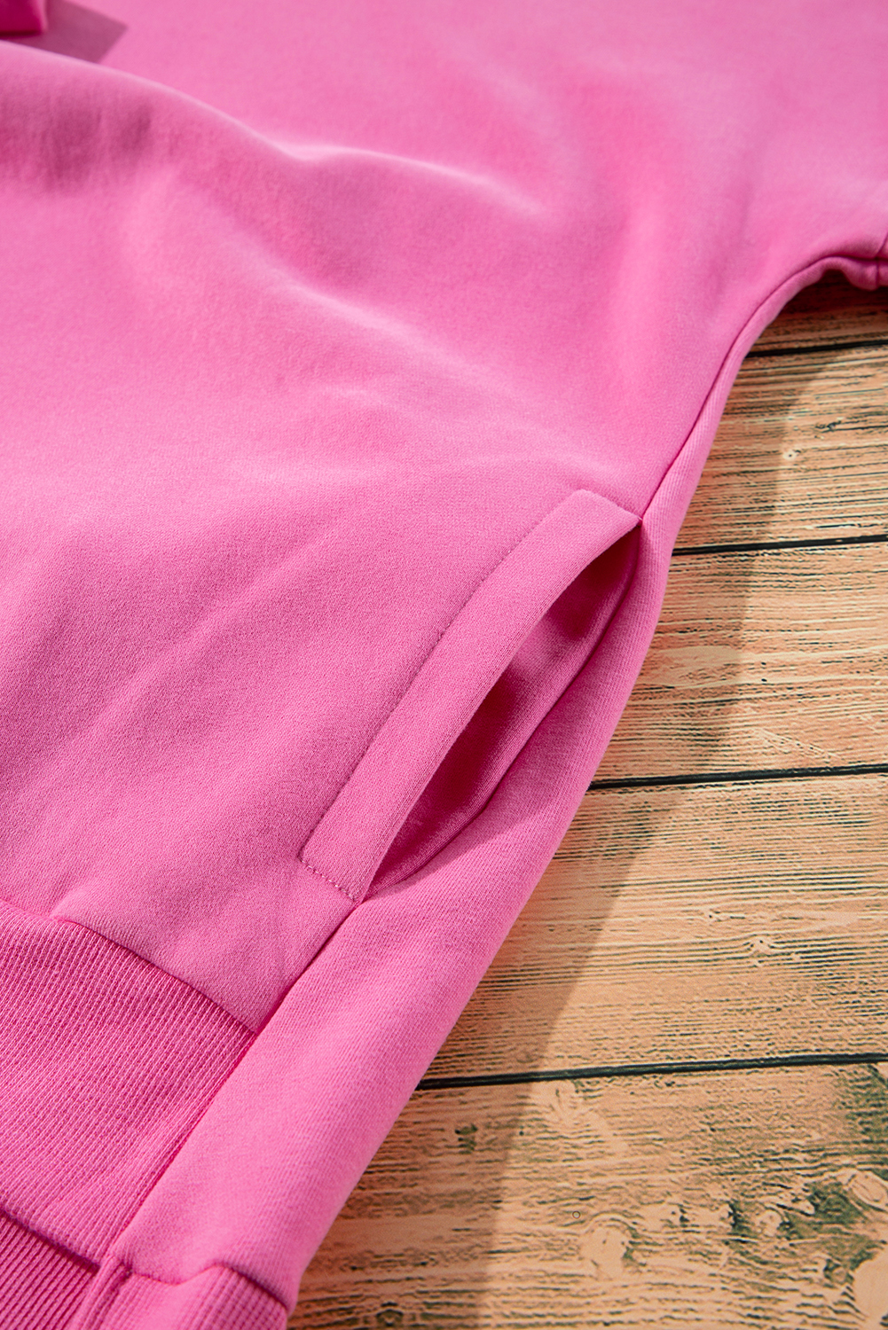 Grass Green Solid Fleece Lined Drop Shoulder High Low Sweatshirt - loveforevers