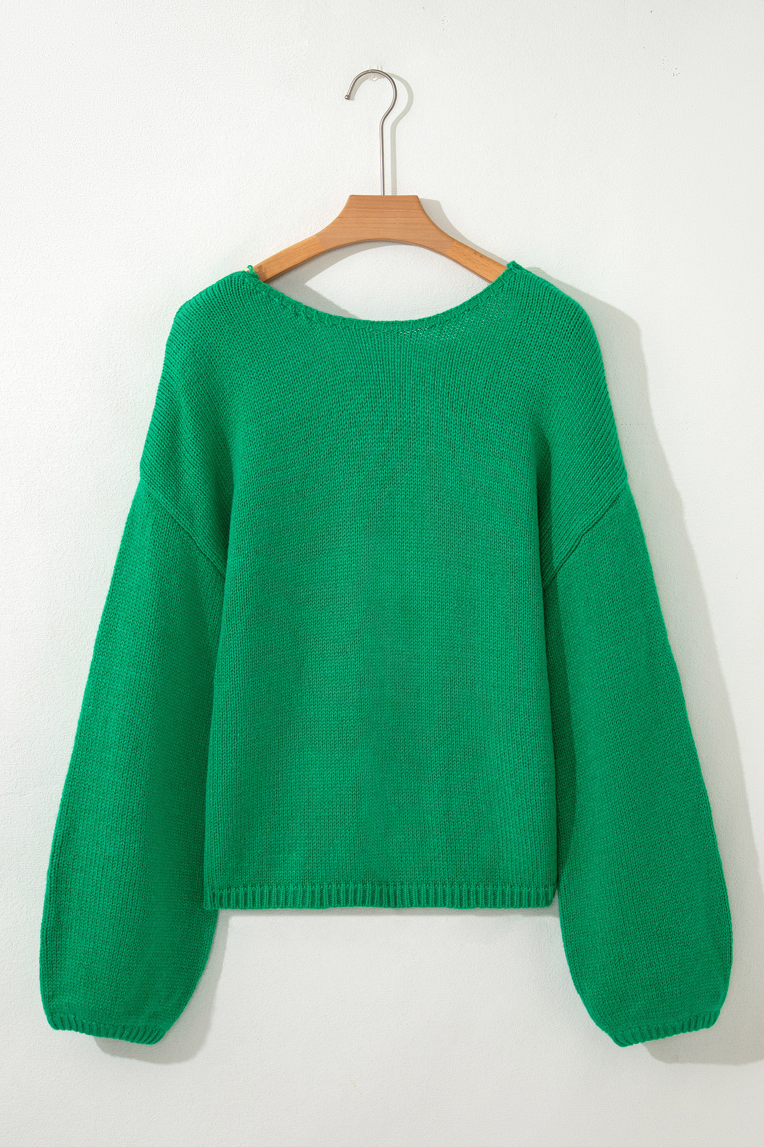 Bonbon Festive Bow Backless Bubble Sleeve Sweater - loveforevers