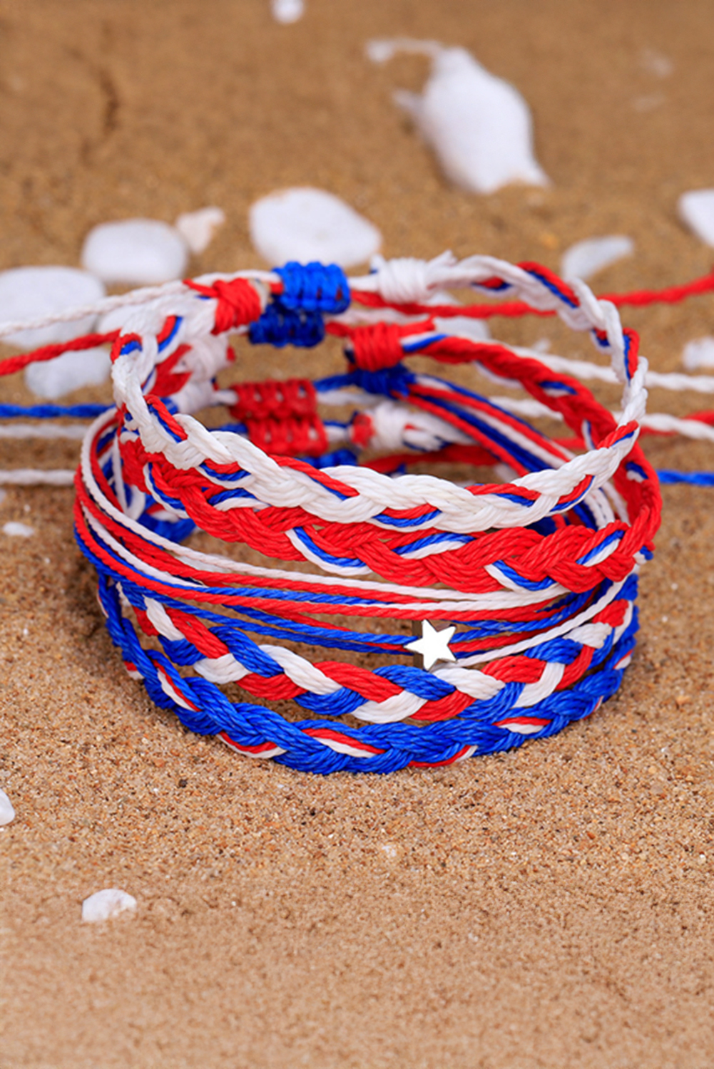 Blue Independent Day Braided Multi Layer Bracelet - loveforevers