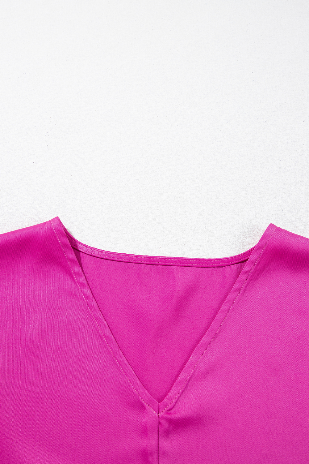 Bright Pink Silky V Neck Dolman Blouse - loveforevers