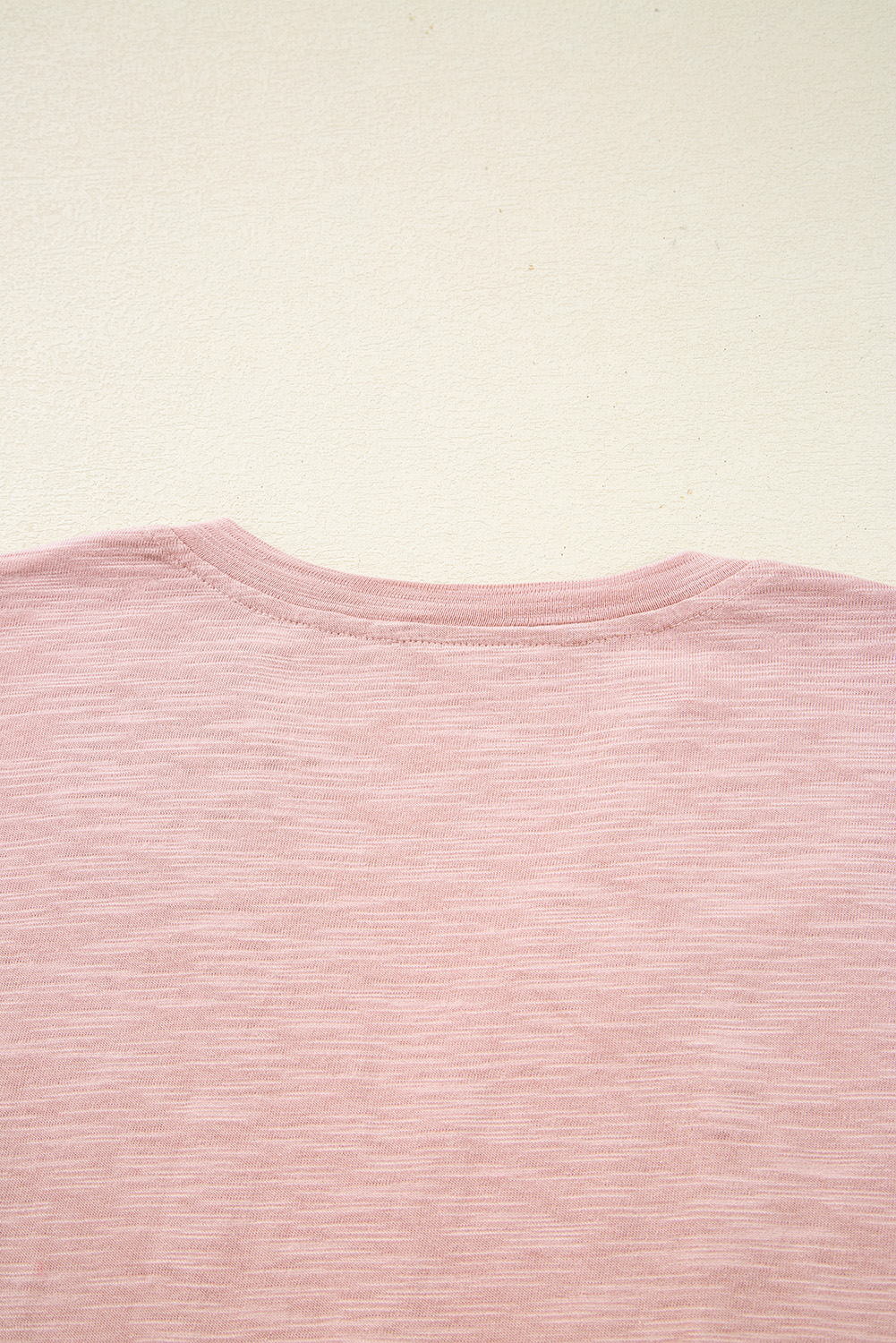 Light Pink Keyhole Notch V Neck Batwing Sleeve Blouse - loveforevers