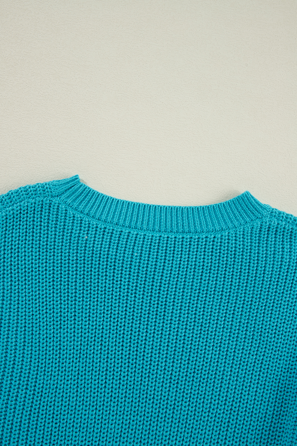 Turquoise Ruffled Eyelet Bubble Sleeve Sweater - loveforevers