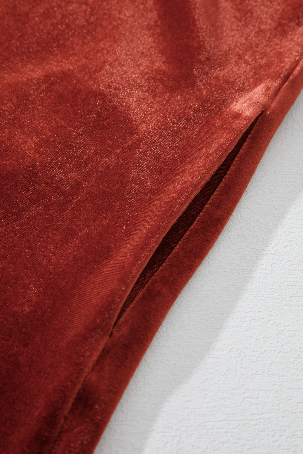 Cinnamon Velvet Smocked Neckline Puff Sleeve Shift Mini Dress - loveforevers