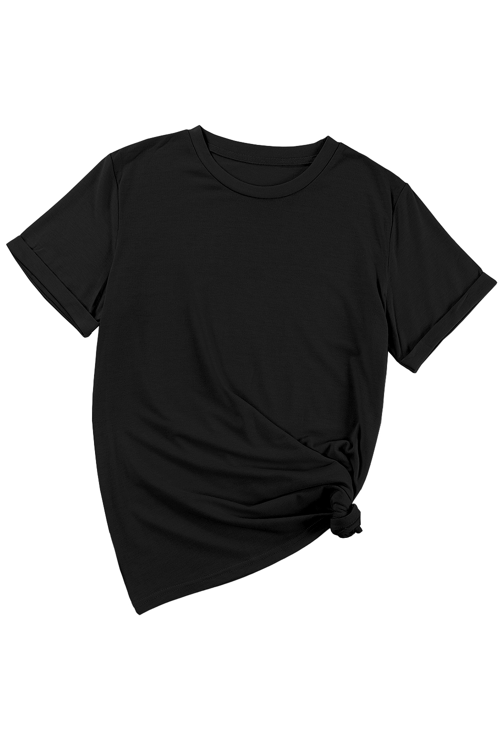 Khaki Casual Plain Crew Neck Tee - loveforevers
