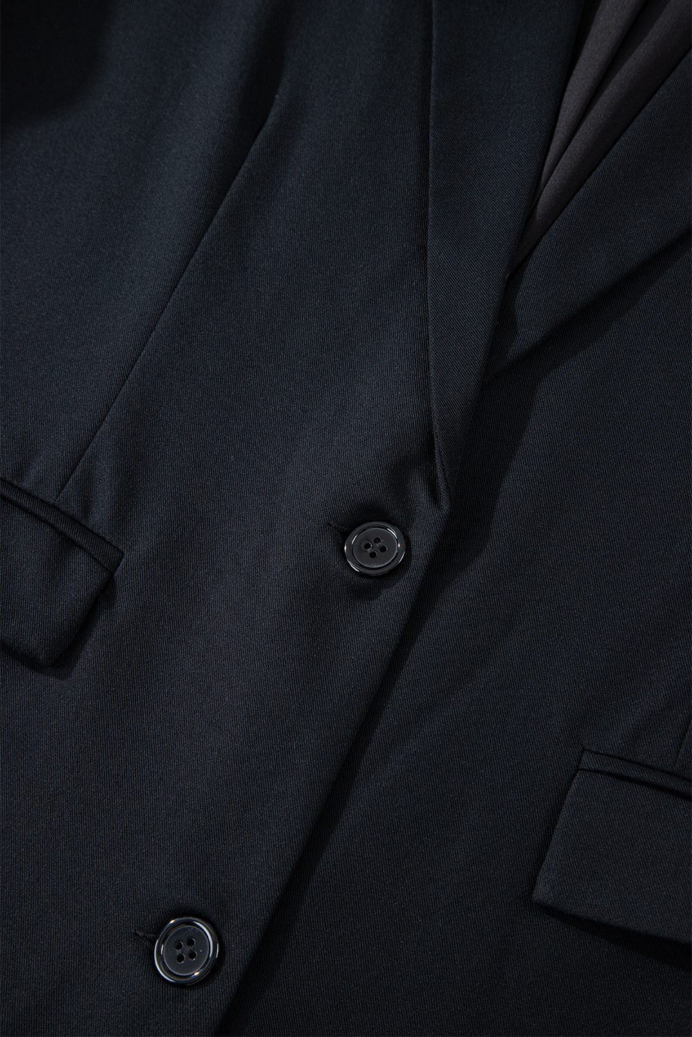 Black Lapel Flap Pocket Buttoned Blazer - loveforevers