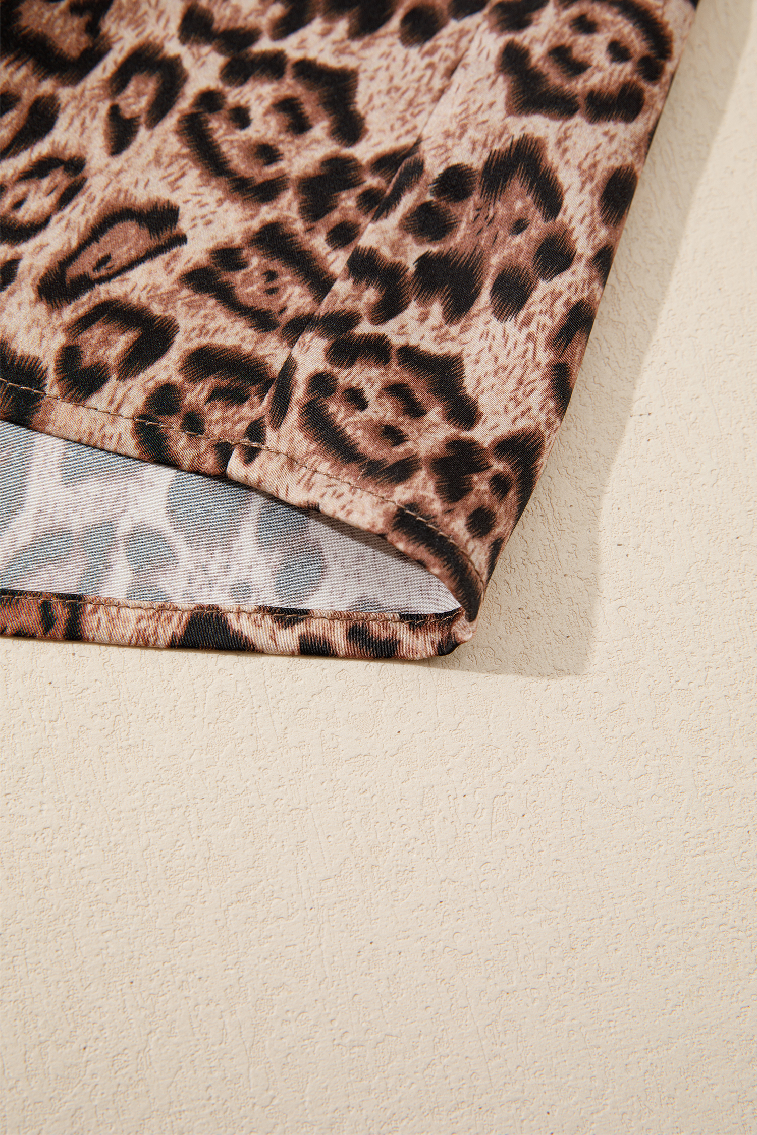 Brown Leopard Bow Tie Puff Sleeve Blouse - loveforevers