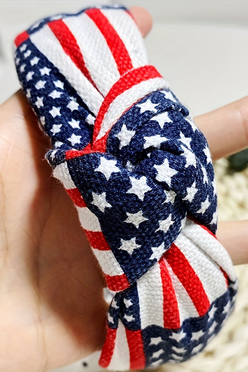Navy Blue Flag Day Knotted Headband - loveforevers