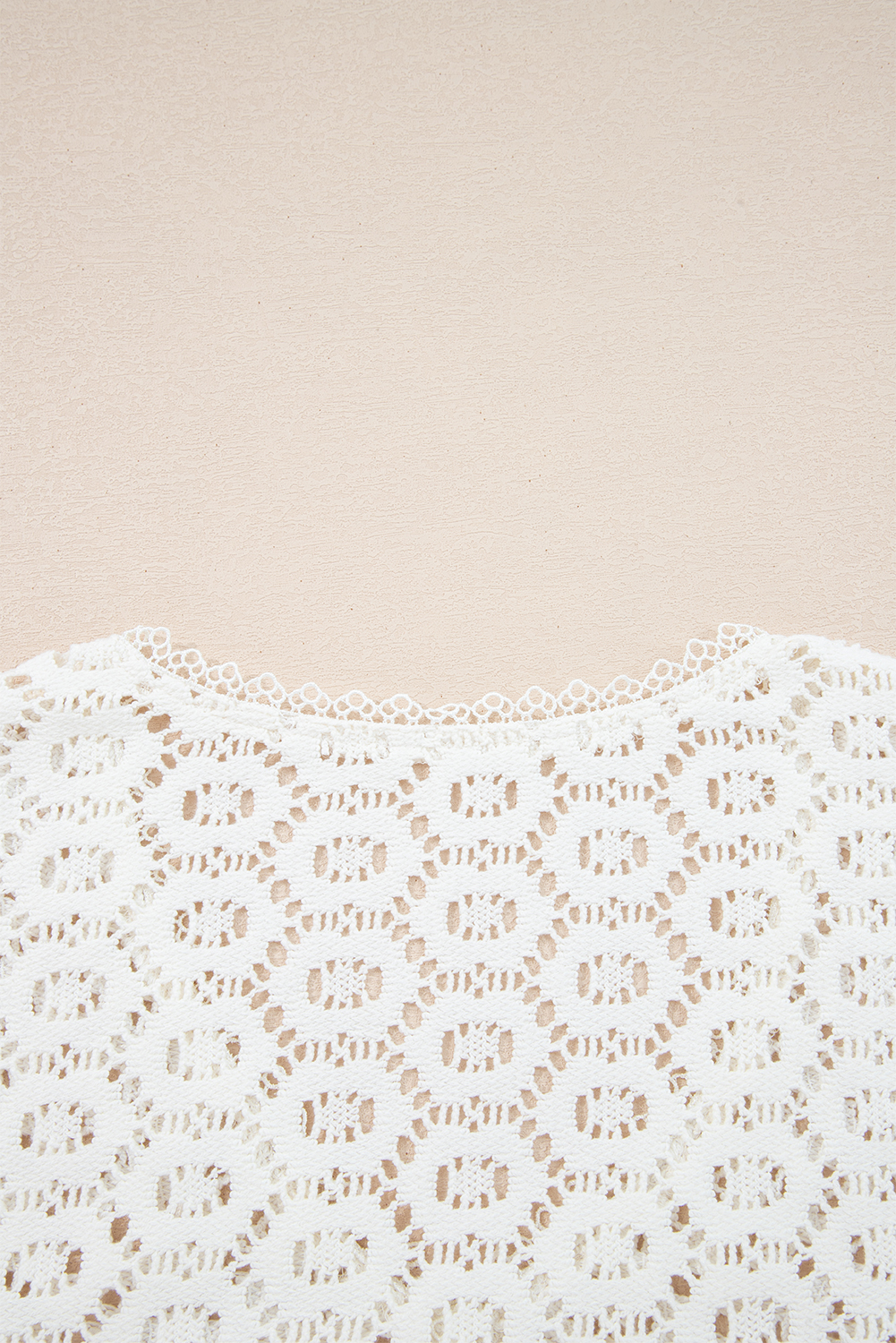 Beige Flower Lace V Neck Ruffled Sleeve Top - loveforevers