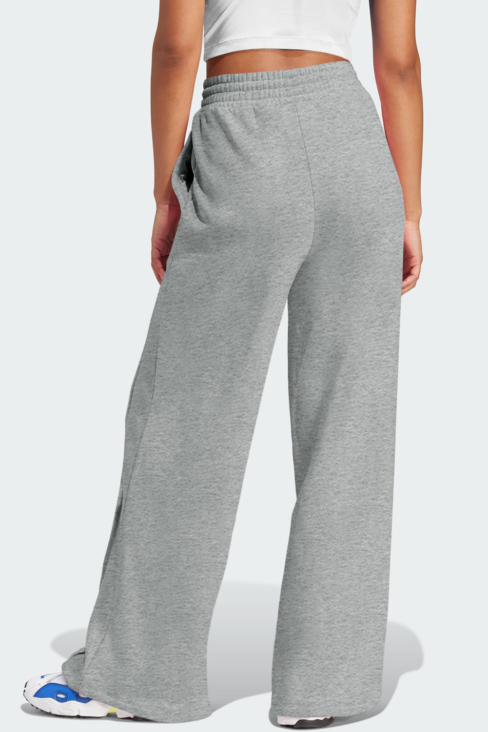 Black Seamed Drawstring High Waist Wide Leg Sweatpants - loveforevers