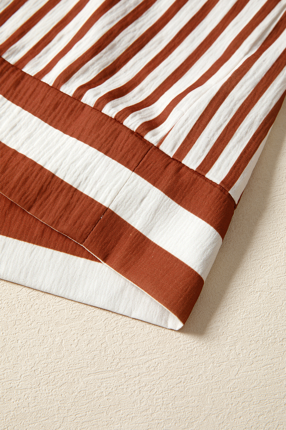 Brown Stripe Babydoll Long Sleeve Blouse - loveforevers