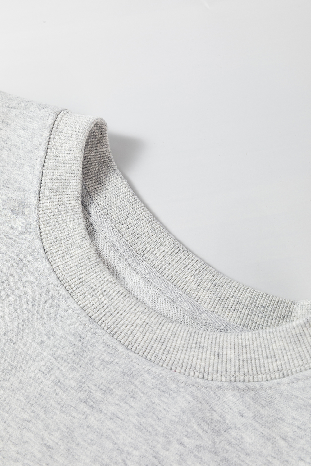 Navy Blue Plain Drop Shoulder Crewneck Pullover Sweatshirt - loveforevers