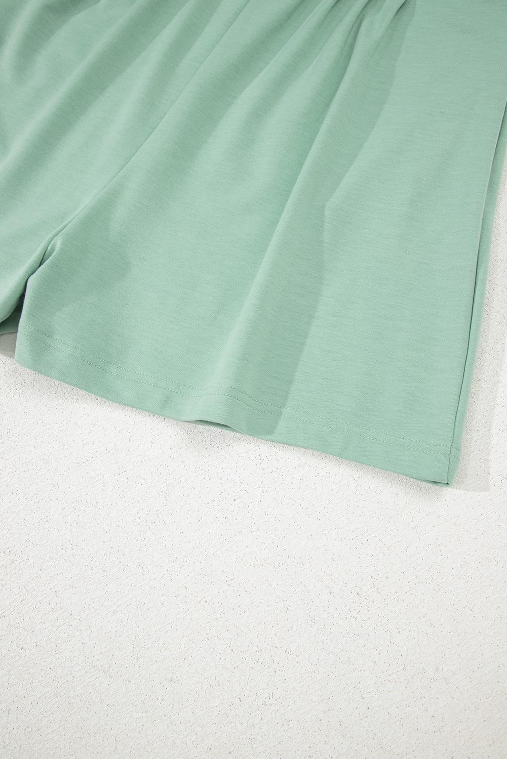 Smoke Green Tie V Neck Pintuck Sleeveless Loose Romper - loveforevers
