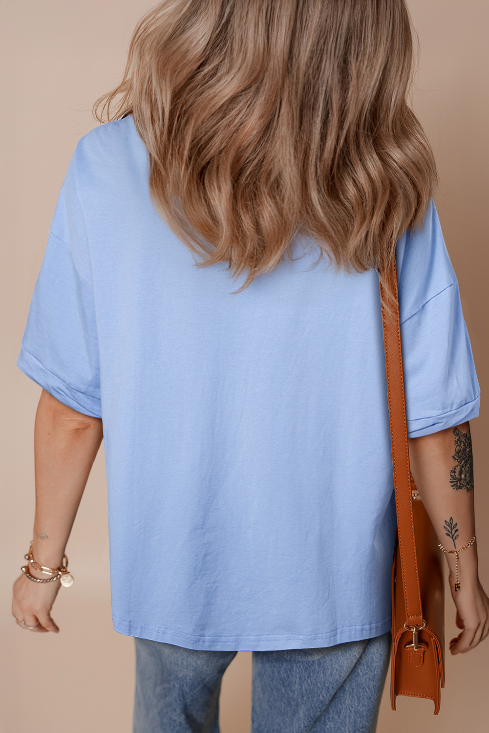 Myosotis USA Patched Drop Sleeve Crewneck T Shirt - loveforevers