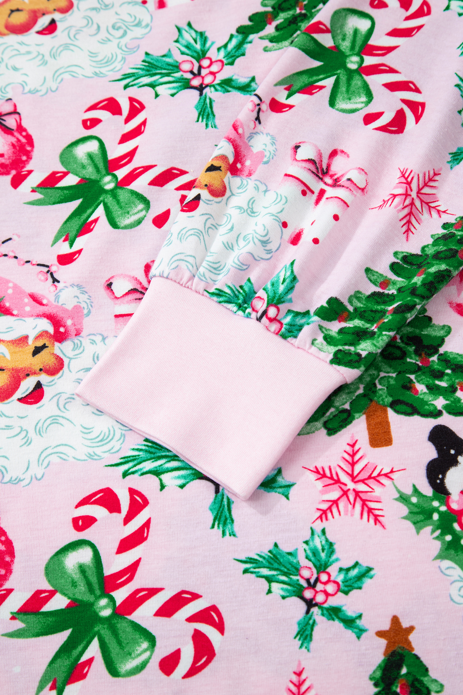 White Christmas Pattern Button V Neck Pullover Drawstring Pants 2pcs Lounge Set - loveforevers
