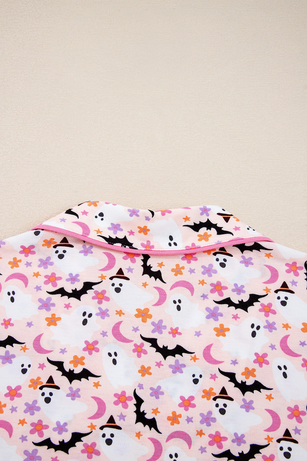 Pink Halloween Eve Haunted Honey Bat Print Pajama Set - loveforevers