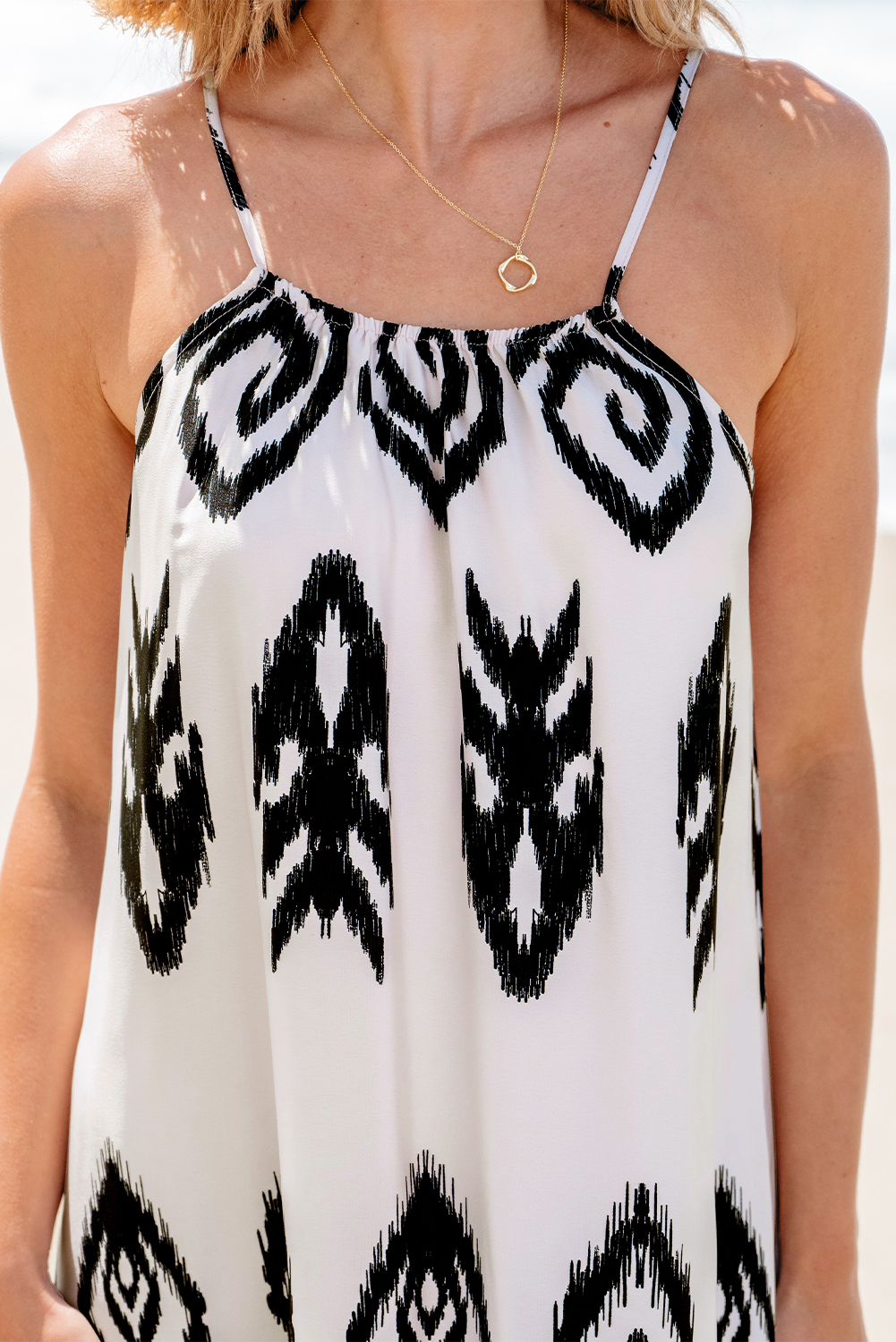 Black Western  Aztec Printed Fashion Vacation Sundress - loveforevers