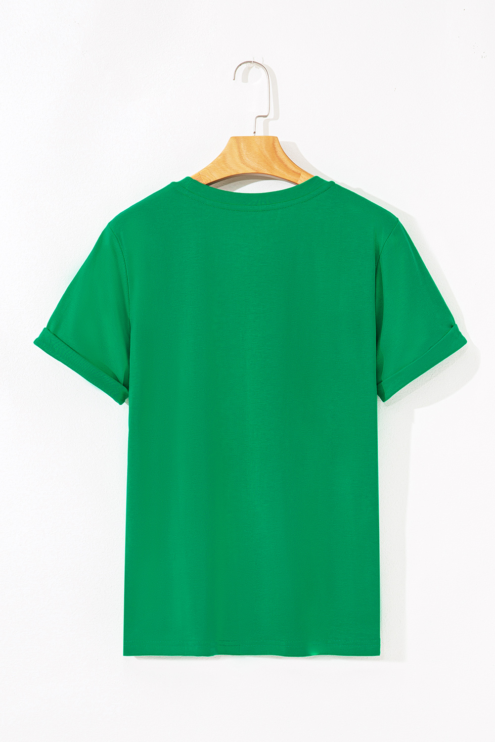 Khaki Casual Plain Crew Neck Tee - loveforevers