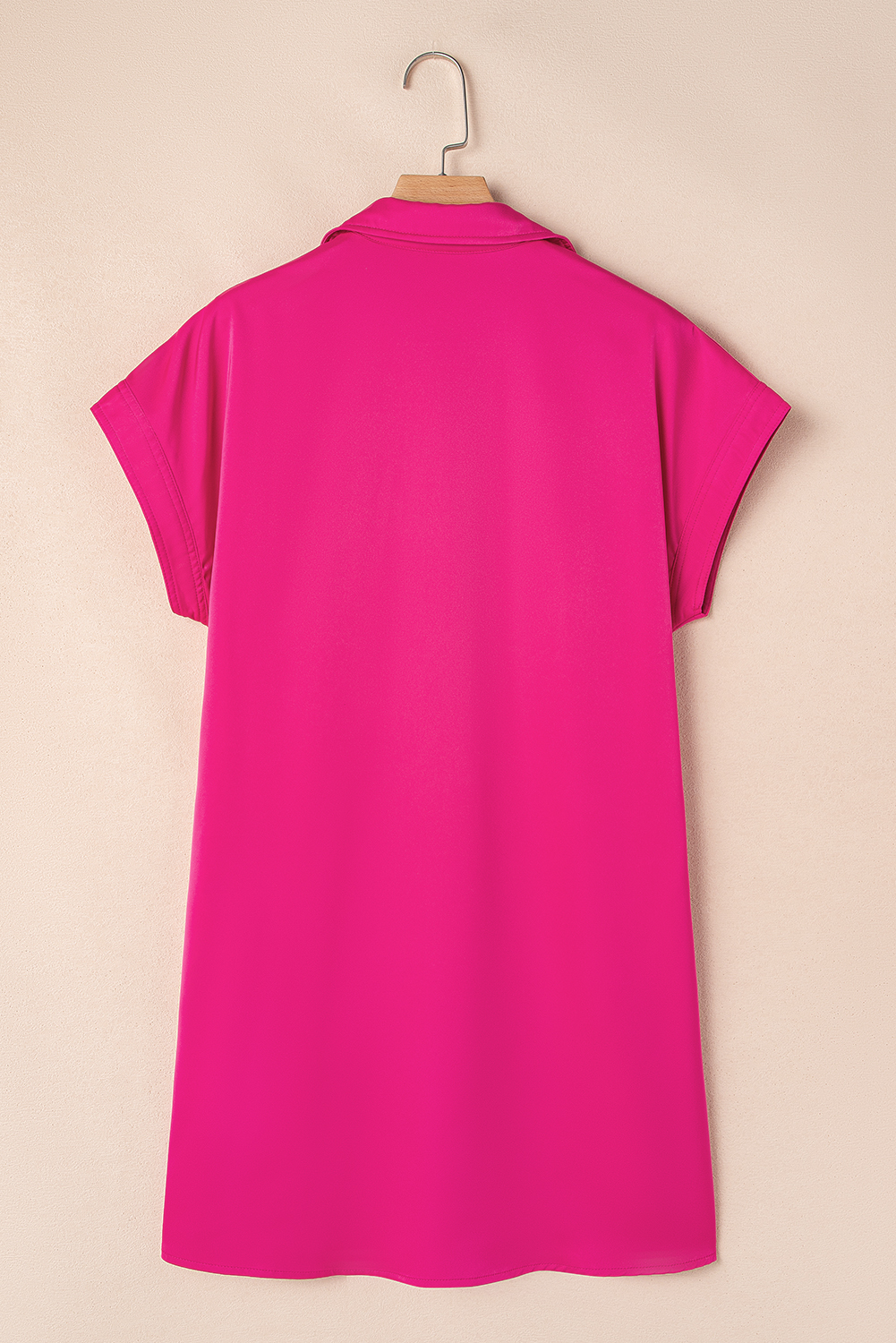 Laurel Green Buttoned Collar Shift T-shirt Mini Dress - loveforevers