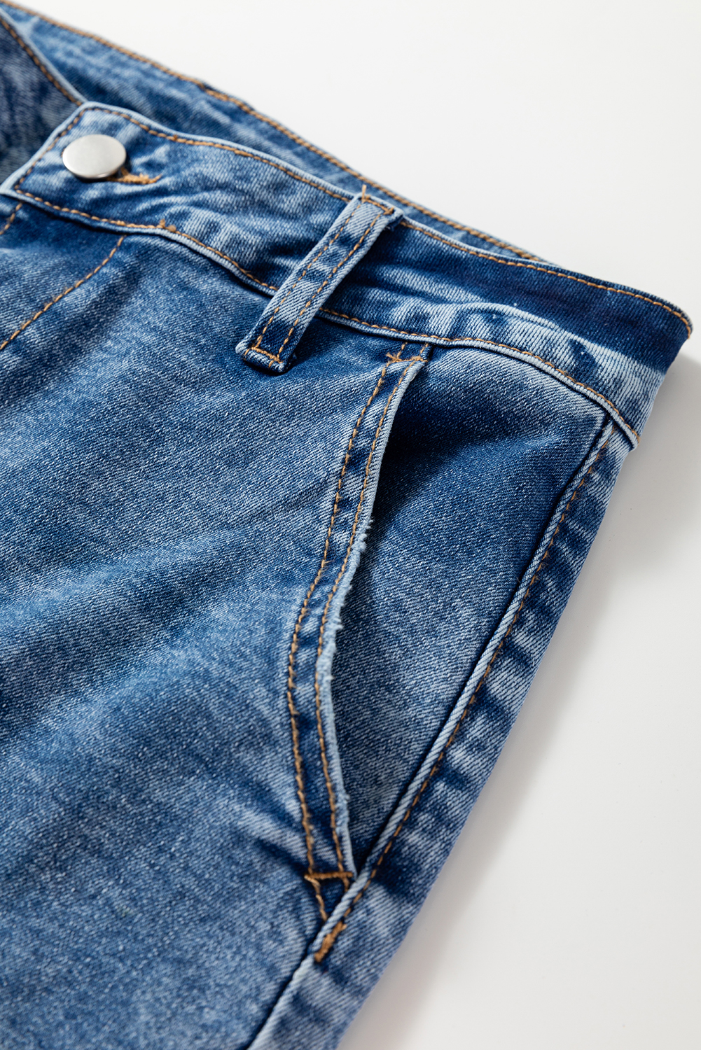 Dusk Blue Seam Detail Ankle Length Cropped BarrelJeans - loveforevers