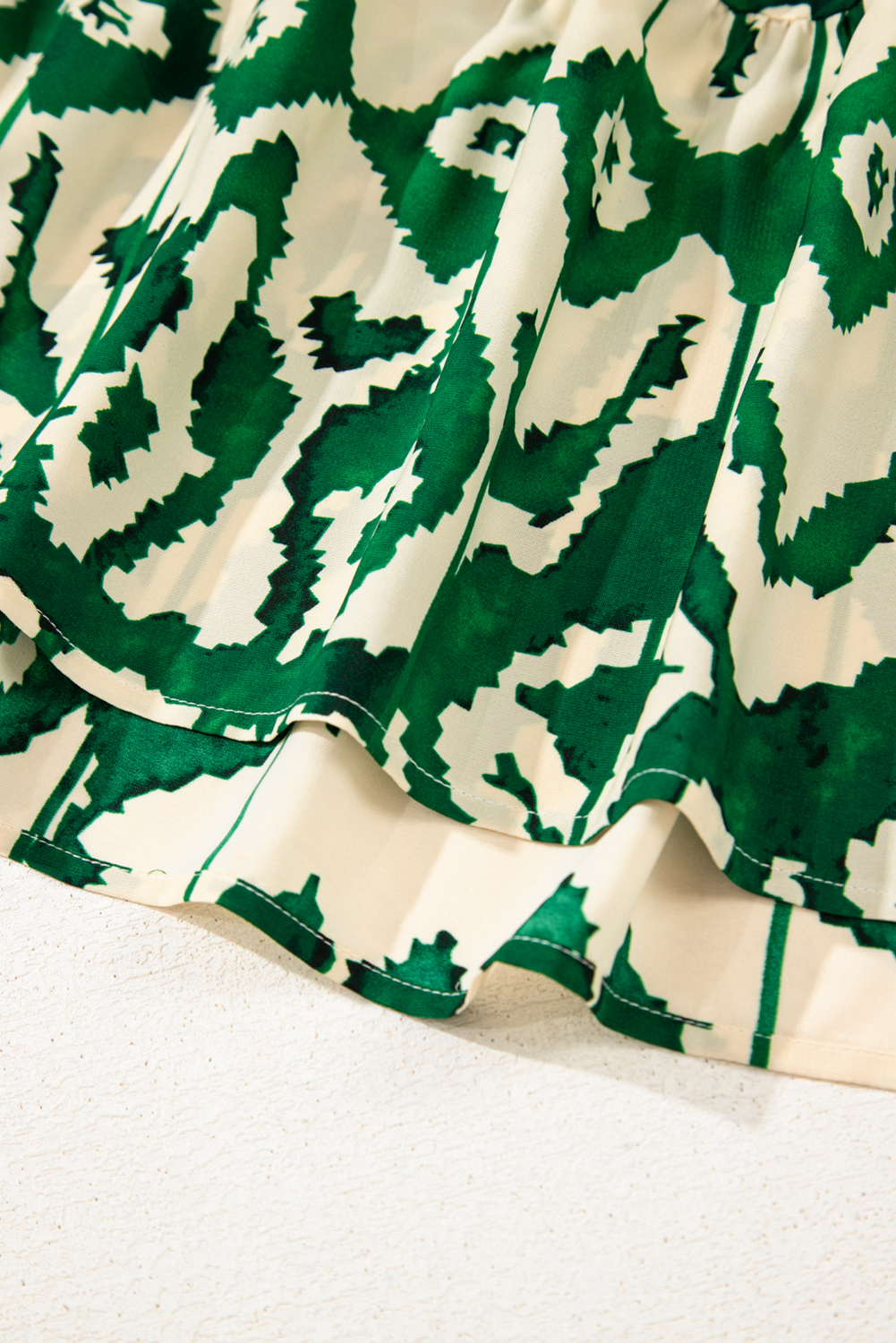 Green Western Aztec Shirred A-line Sleeveless Maxi Dress - loveforevers