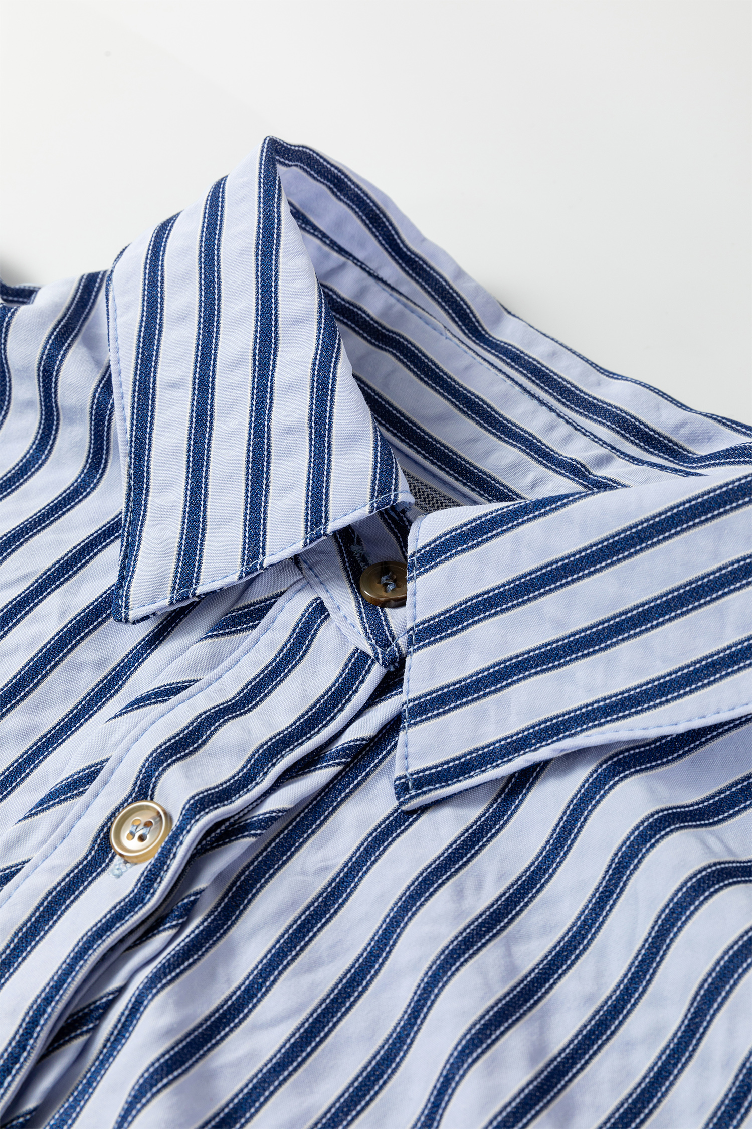 Blue Stripe Button Down Long Sleeve Loose Shirt - loveforevers