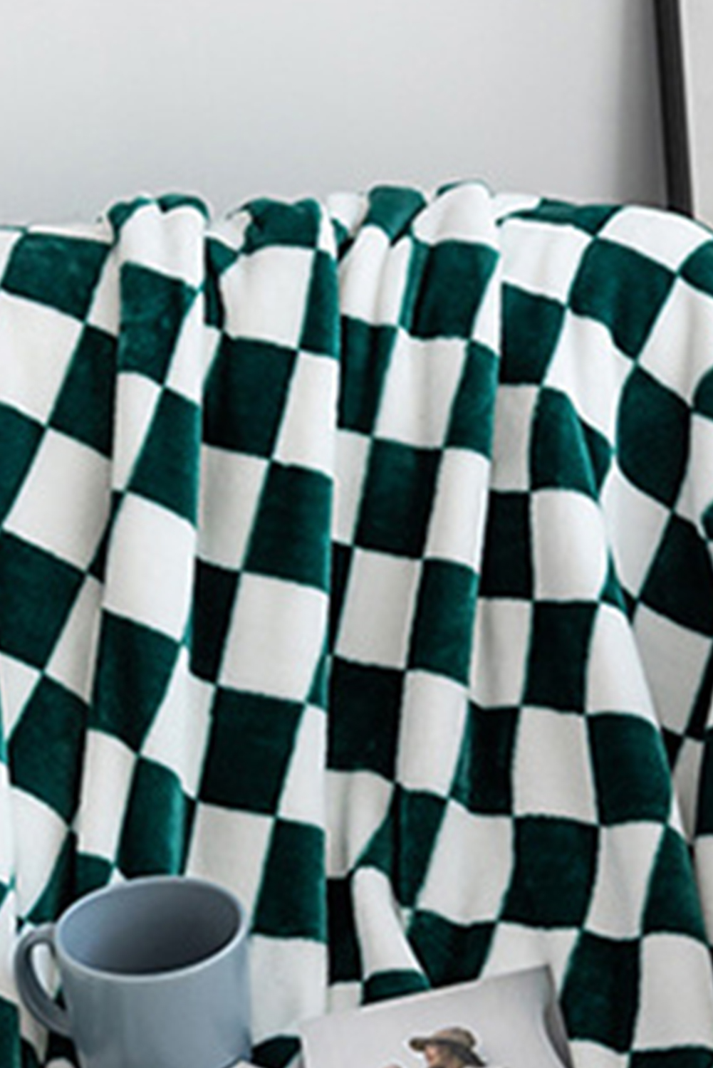 Yellow Checkerboard Printed Soft Throw Blanket 120*200cm - loveforevers