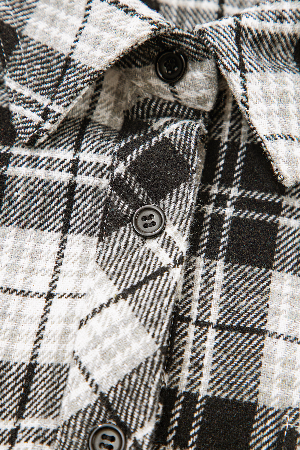 Black Plaid Print Chest Pockets Buttoned Shirt - loveforevers