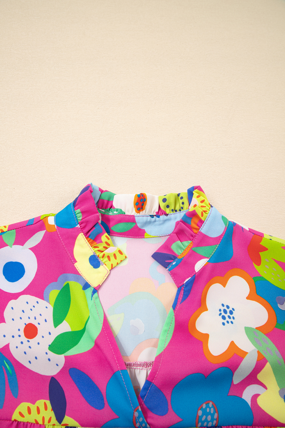 Rose Flower Bomb V Neck Blouse - loveforevers