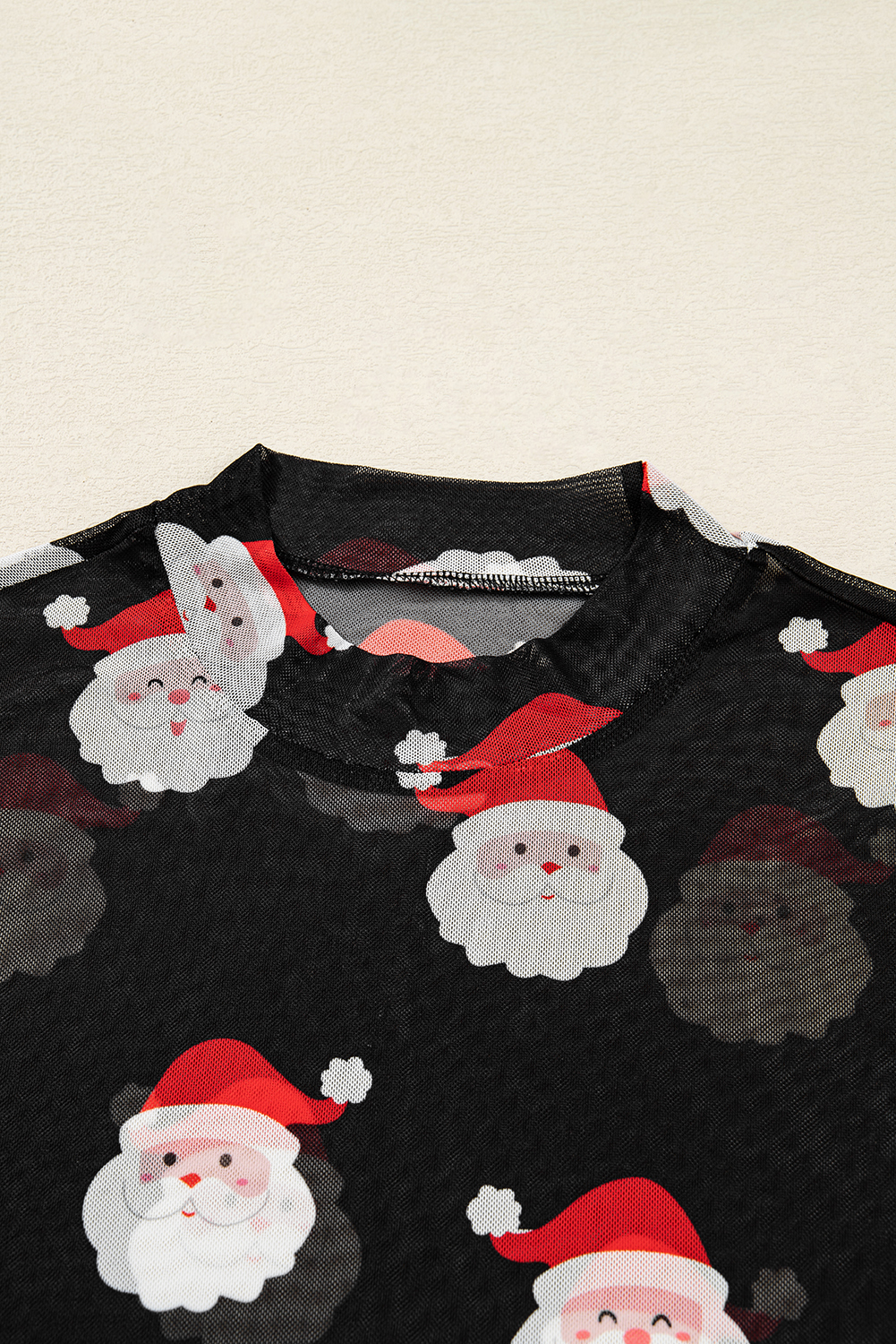 Black Christmas Fashion Print Slim Fit Long Sleeve Top - loveforevers