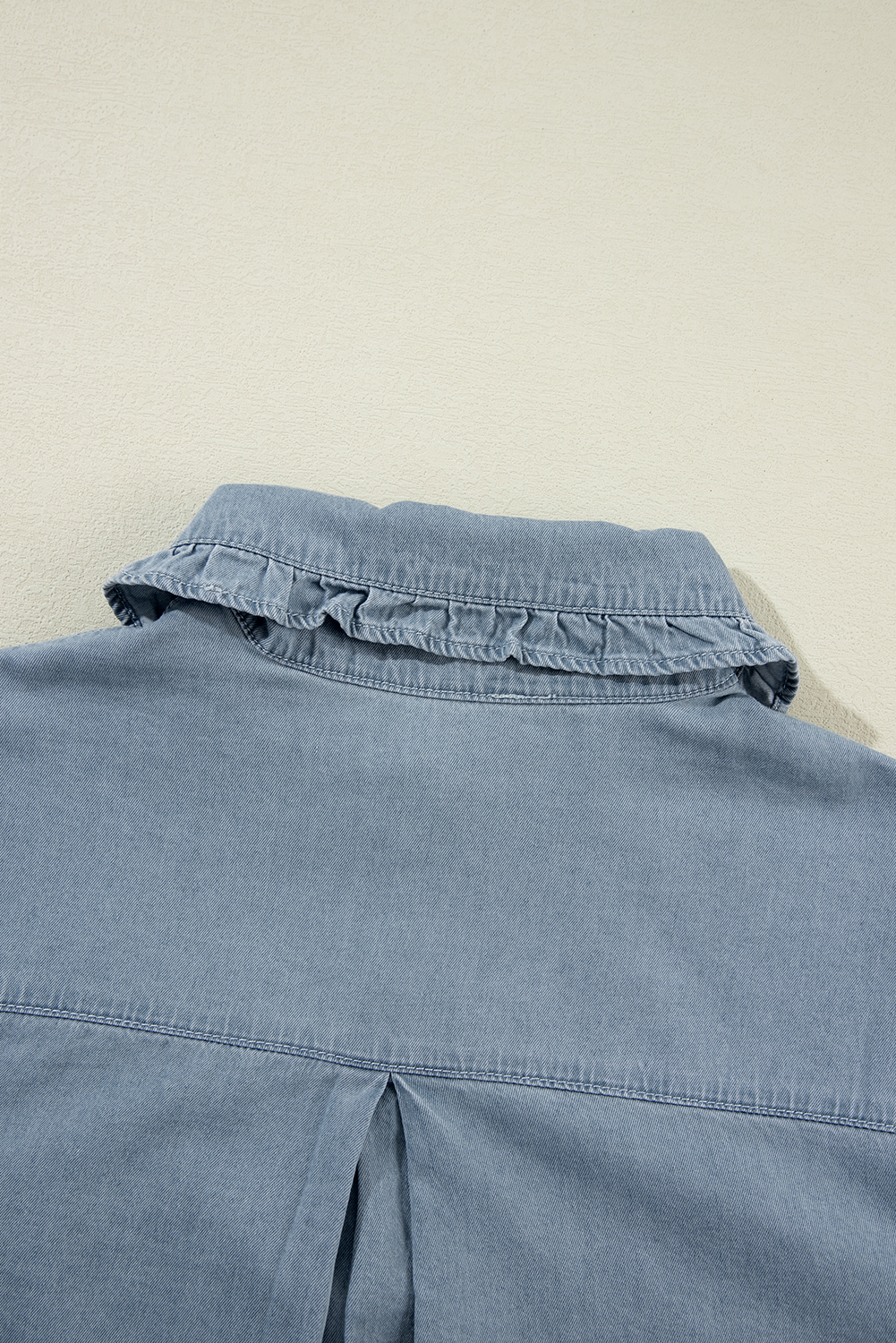 Dusk Blue Turn-down Collar Chambray Shirt - loveforevers