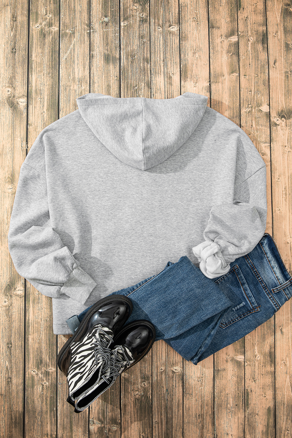 Bonbon Fleece Lined Half Zipper Kangaroo Pockets Loose Hoodie - loveforevers