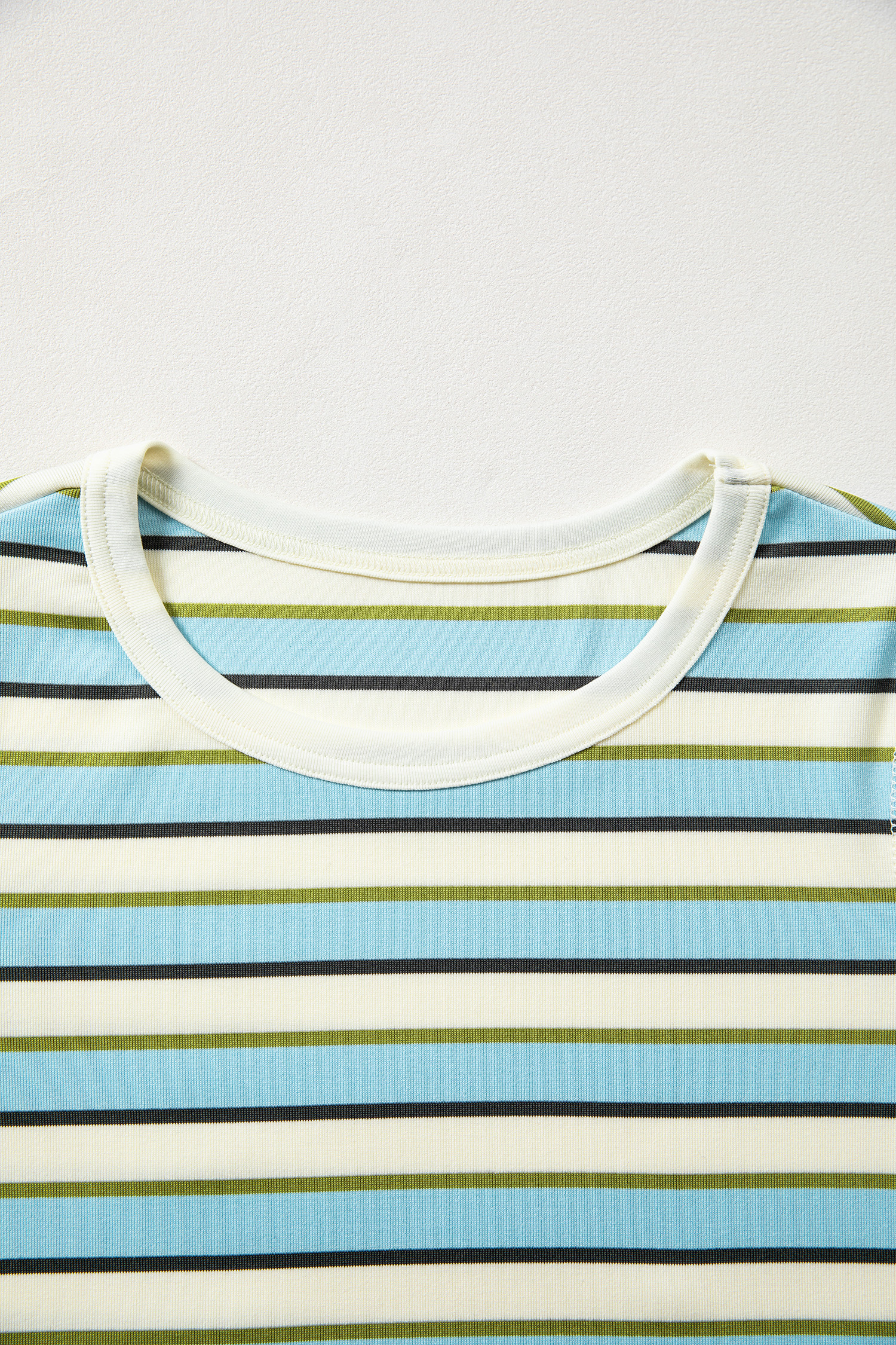 Multicolour Striped Round Neck Ribbed Knit Long Sleeve Top - loveforevers