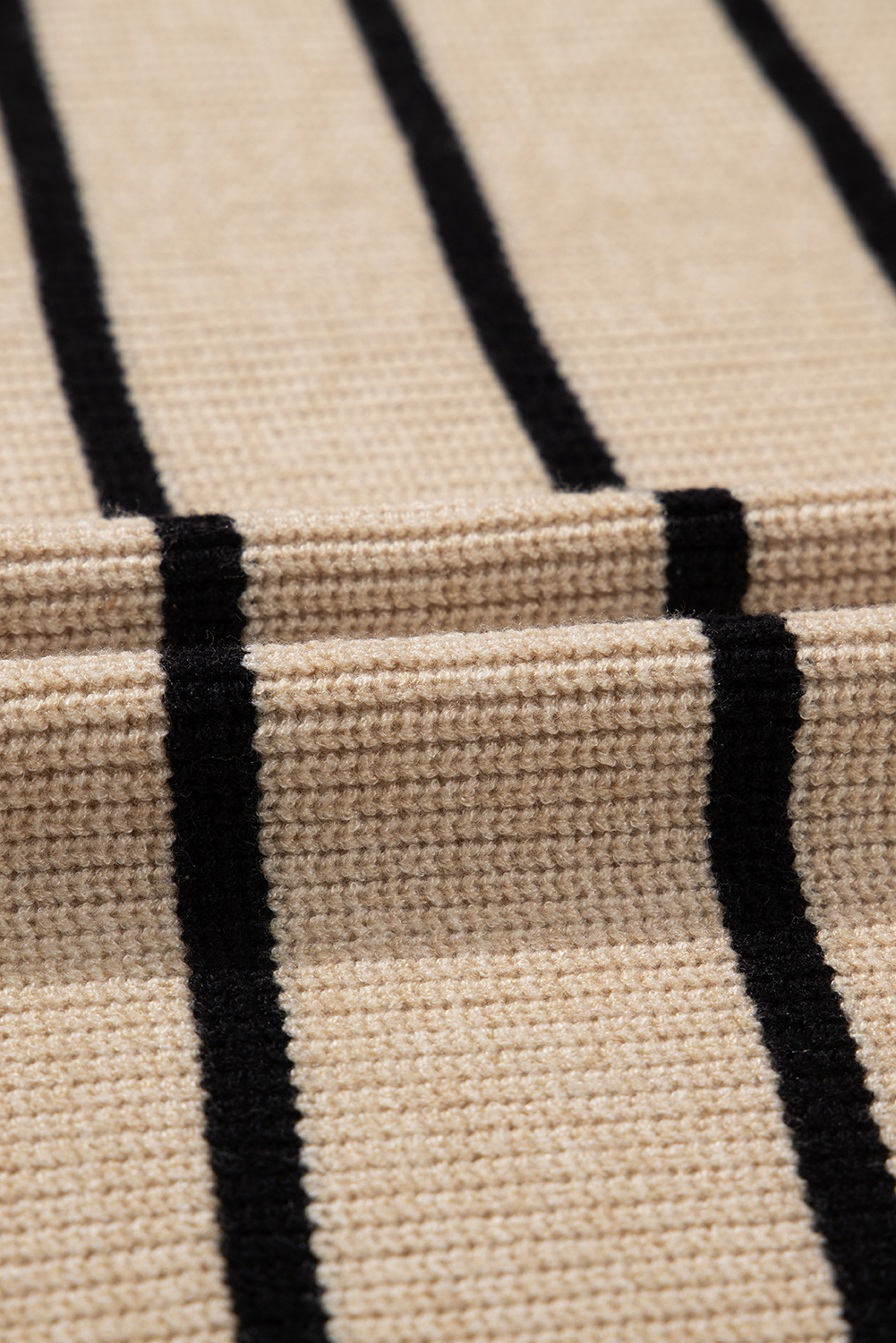 Black Stripe Shawl Neckline Open Cardigan with Pockets - loveforevers