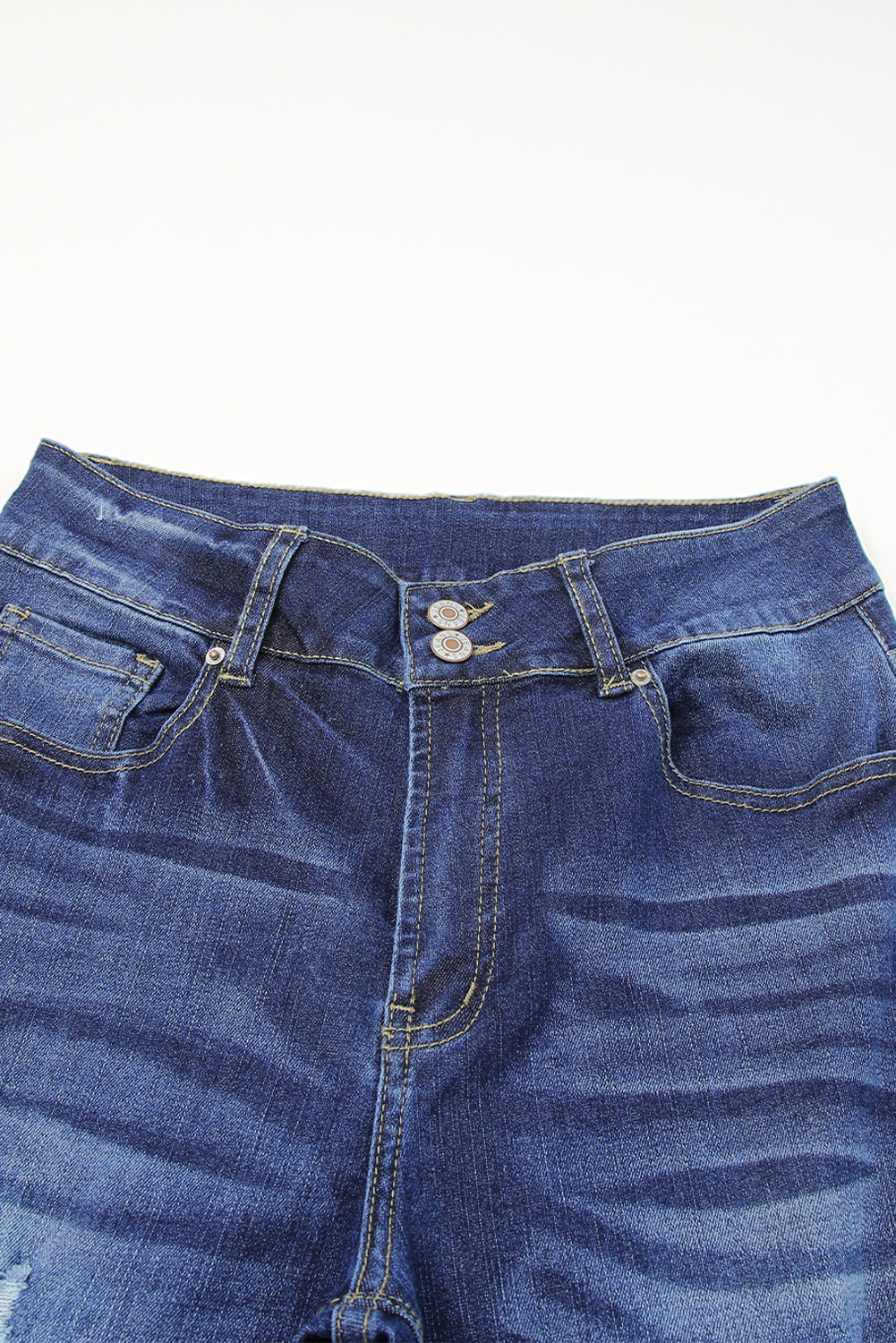 High Waist Distressed Straight Leg Jeans - loveforevers