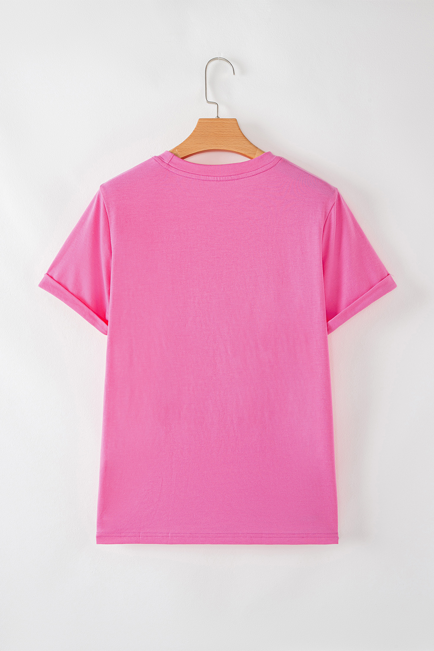 Sachet Pink Contrast Striped Heart Printed Valentines Day T Shirt - loveforevers
