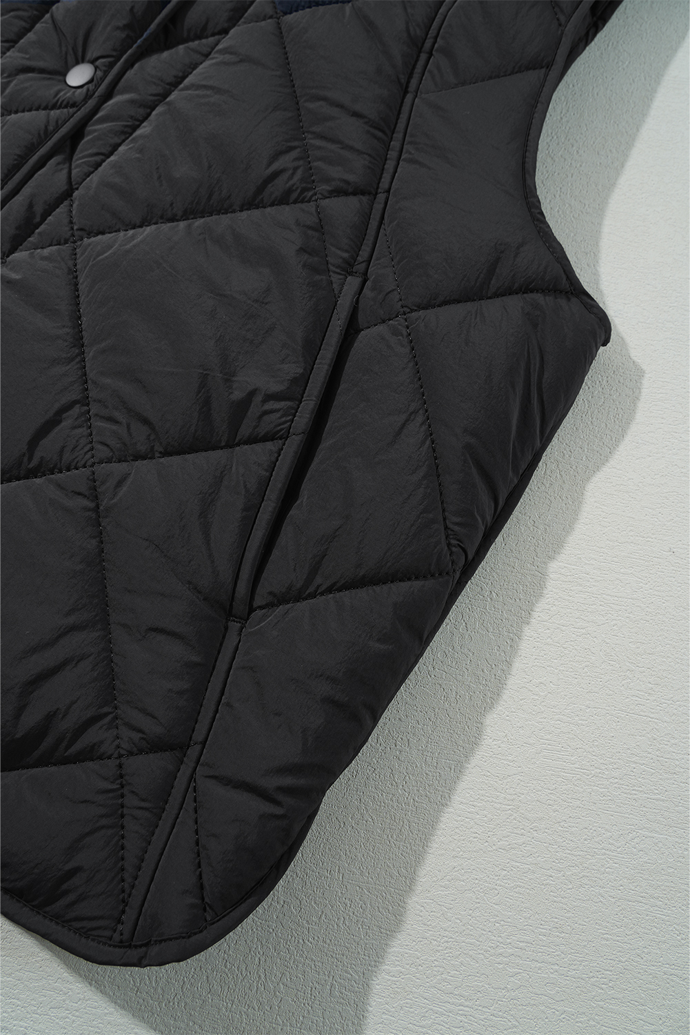 Beige Quilted High Neck Button Up Pocket Vest Coat - loveforevers