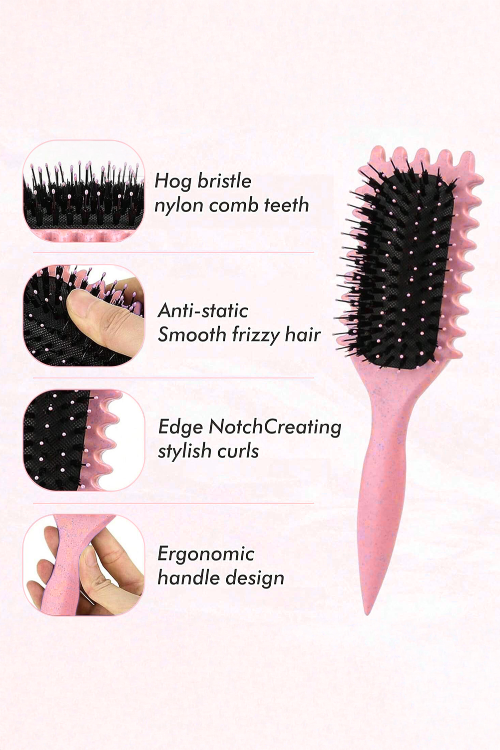 Pink Curl-Enhancing Air Cushion Comb - loveforevers