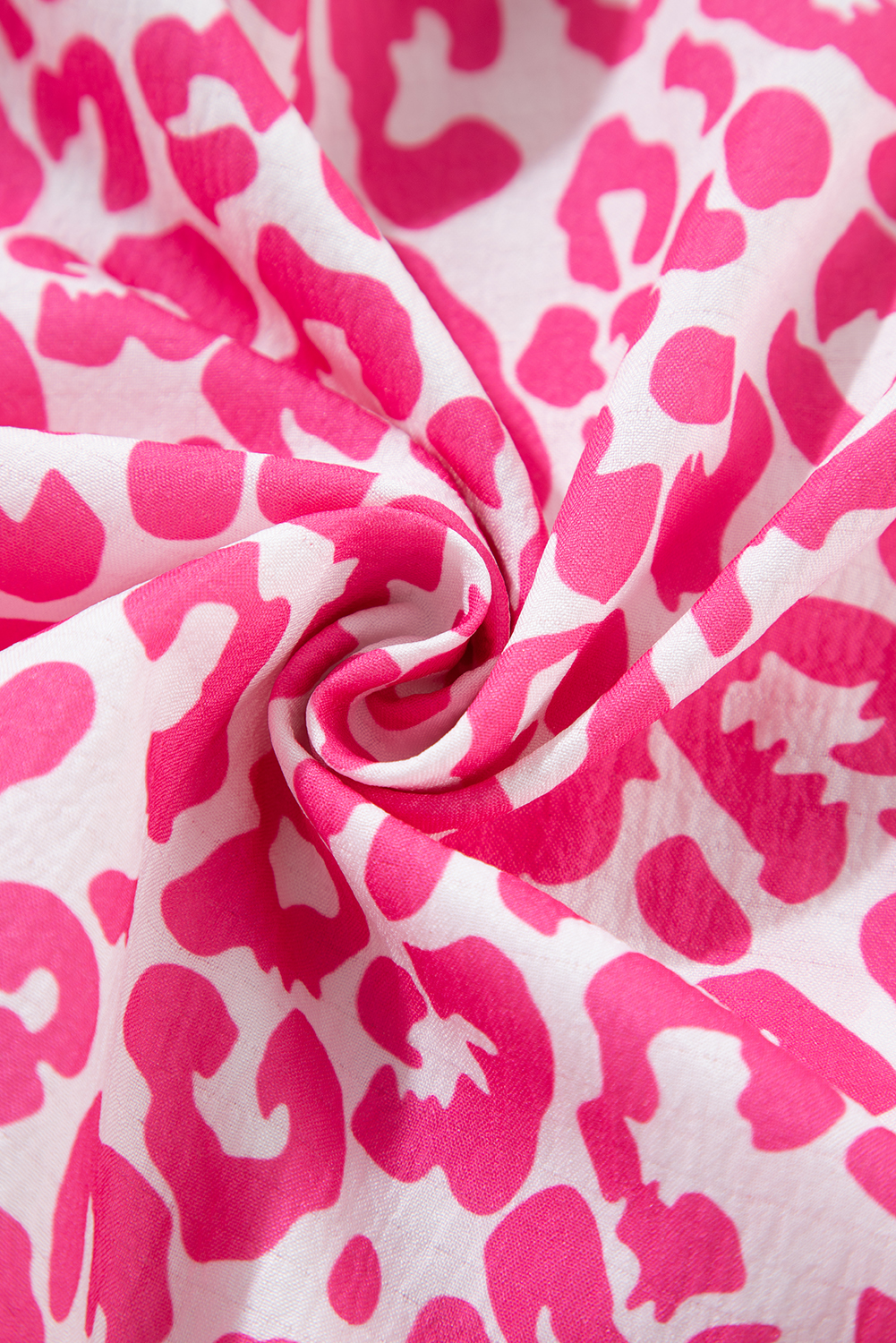 Bright Pink Leopard Printed Long Sleeve Buttoned Front Mini Dress - loveforevers