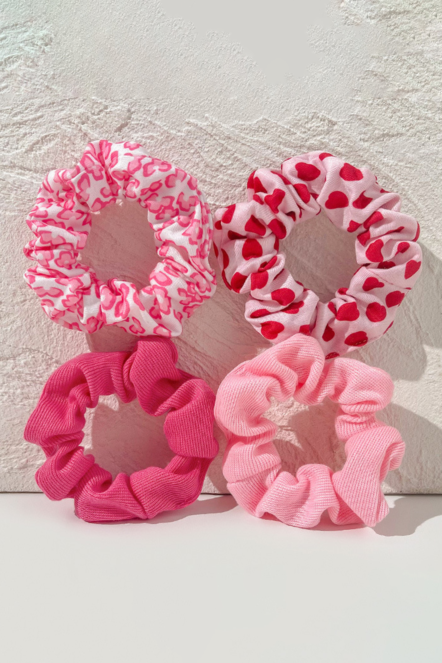 Fiery Red Valentines Day Sweet Heart Printed Scrunchie Hair Tie - loveforevers